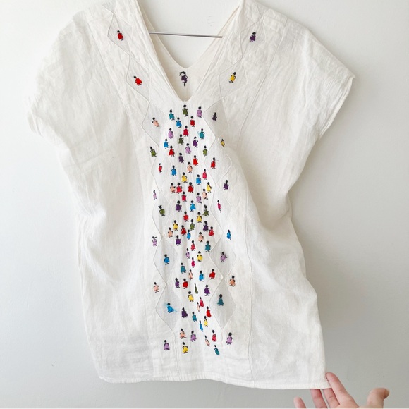 Vintage • Hand Stitched Gauze Blouse in Cream - Picture 9 of 15